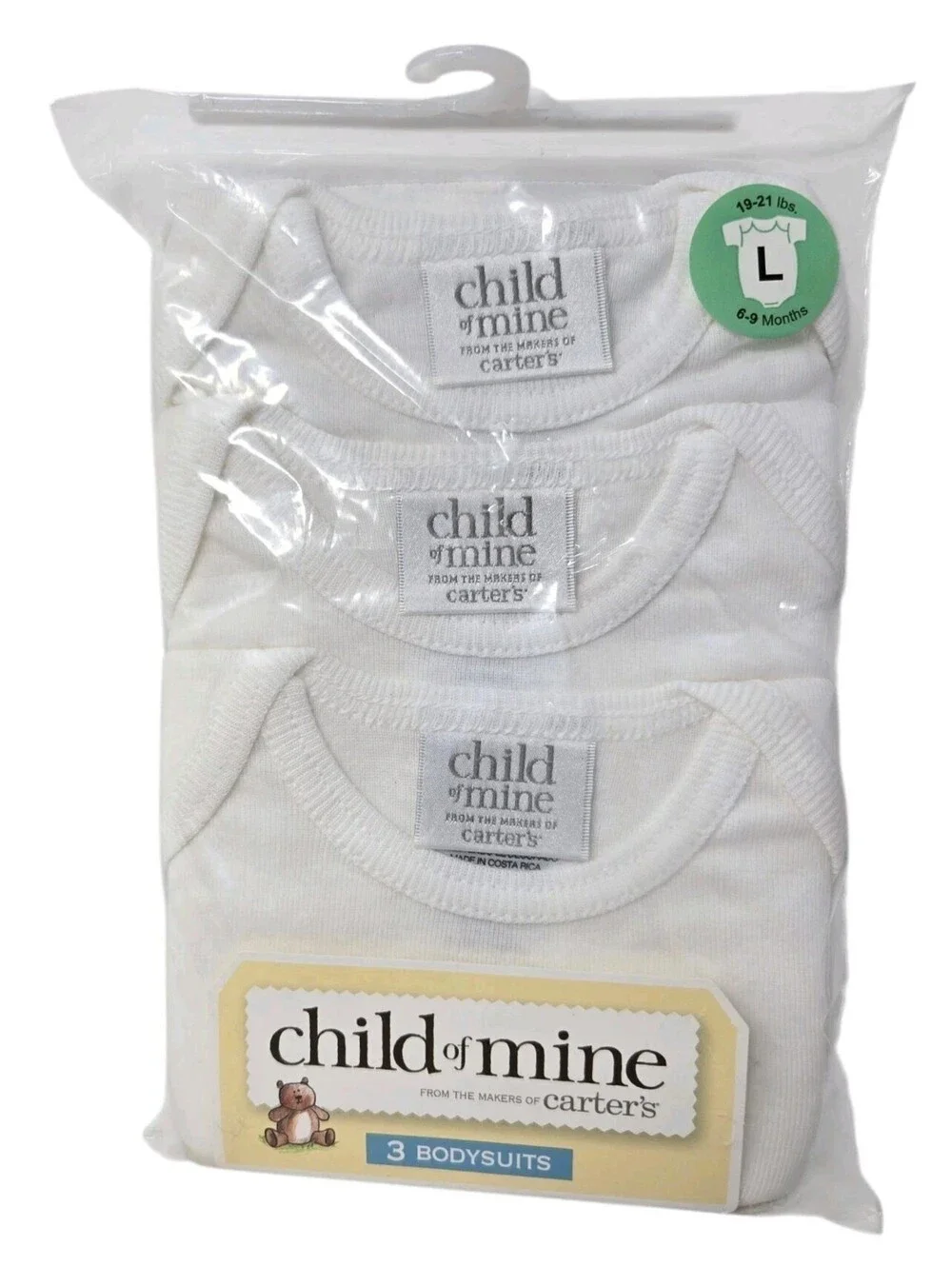 VTG Carter's Child of Mine Baby Set of 3 Short Sleeve Body Suits 6-9 Months NWT